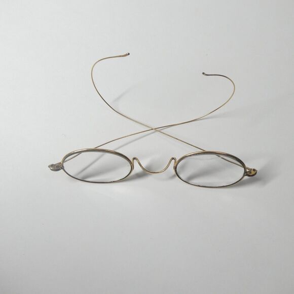 Wire Rimmed Glasses Stevens & Co Vintage Eyeglasses Goldtone Metal Frame - Picture 9 of 9